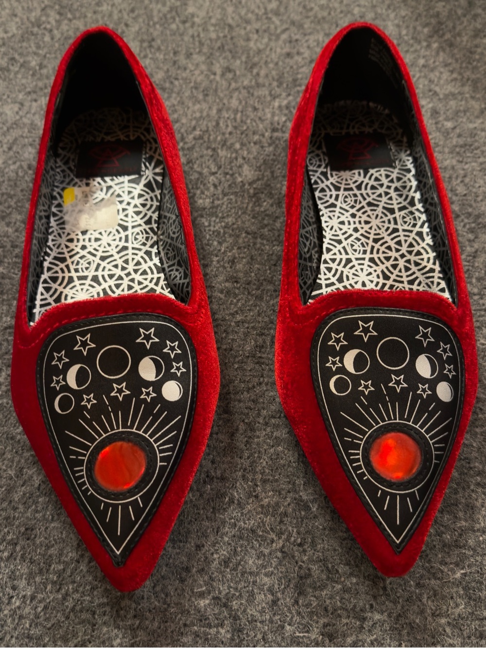 Strange Cvlt Red Velvet Celestial Space Flats NWOT Size 9